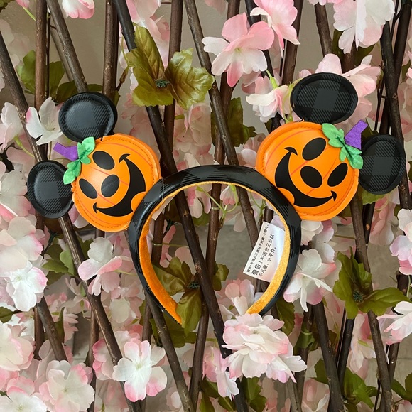DISNEY PUMPKIN MICKEY JACK O LANTERN HALLOWEEN MOUSE EARS - Picture 2 of 4